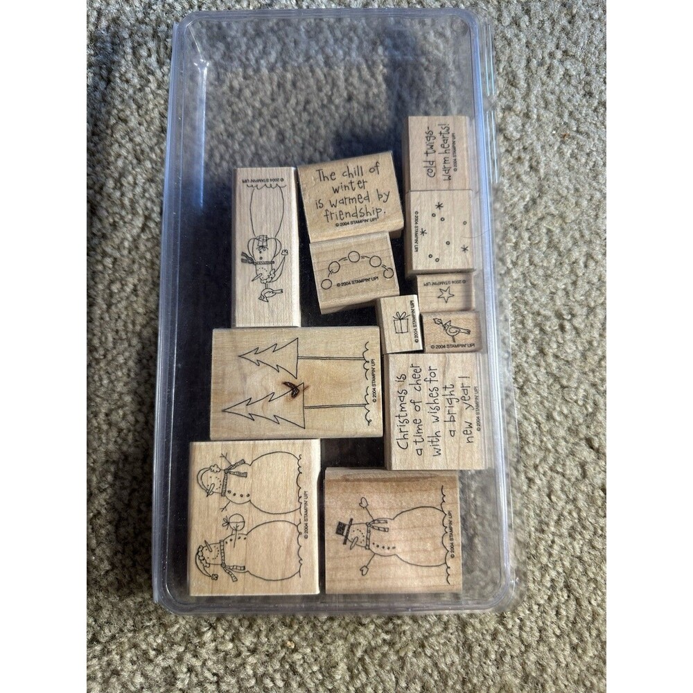 Stampin' Up! "It's Snow Time" Wood-Mounted Rubber Stamps 2004